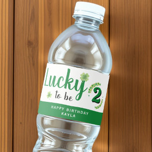 Gelukkig dat het St. Patrick's Day Klaver Kids Ver Waterfles Etiket