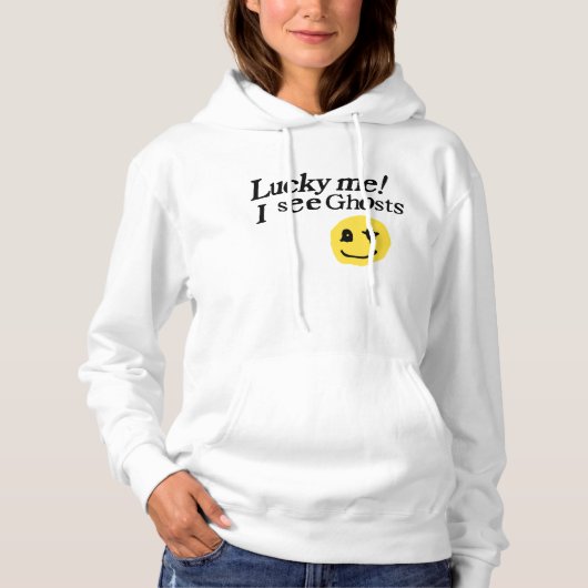 Gelukkig dat ik spoken zie hoodie (Voorkant)