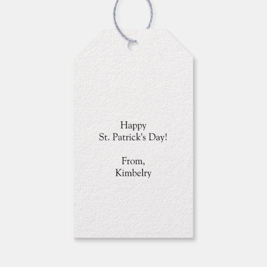 Gelukkig dat je leraar hebt zoals jij St Patrick's Cadeaulabel (Achterkant)