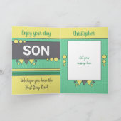 Gelukkig dat we jou hebben zoon groene en gele ver kaart (Binnen)