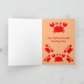 Gelukkig de douanewenskaart van de Krab Kaart (Binnen)