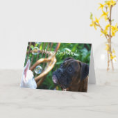 Gelukkig de hondwenskaart van de Bokser van de Kaart (Gele Bloem)