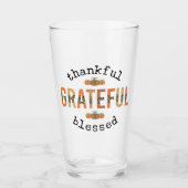 Gelukkig de Thanksgiving van de Herfst met de zege Glas (Voorkant)