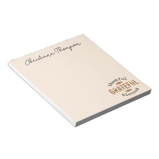 Gelukkig de Thanksgiving van de Herfst met de zege Notitieblok (Schuin)