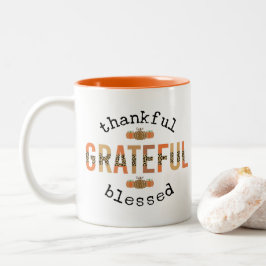 Gelukkig de Thanksgiving van de Herfst met de zege Tweekleurige Koffiemok