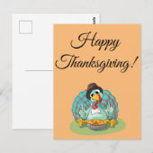 gelukkig deken , cartoon grappige kalkoen briefkaart (Voorkant / Achterkant)