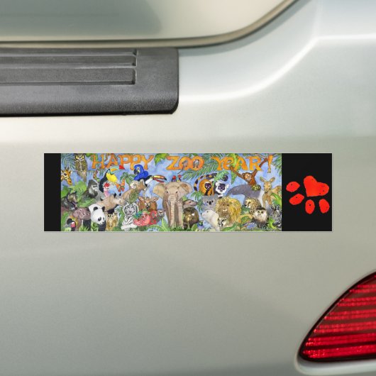 Gelukkig dierentuin jaardierentuin Bumpersticker (Op auto)