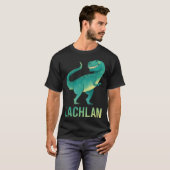 Gelukkig Dinosaur - Lachlan Naam T-shirt (Voorkant volledig)