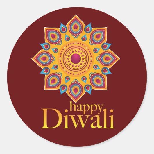 Gelukkig Diwali Festival van Licht Ronde Sticker (Voorkant)