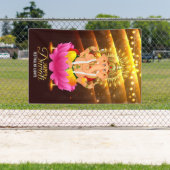 Gelukkig Diwali Festival van Lichten met Ganesh Spandoek (Insitu)