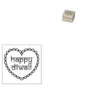 Gelukkig Diwali hart Rubberstempel (Gestempeld)
