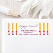 Gelukkig Diwali Modern Retouradreslabel Etiket (Insitu)