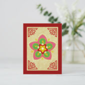 gelukkig diwali rangoli briefkaart (Staand voorkant)