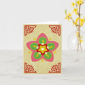 gelukkig diwali : rangoli kaart (Gele Bloem)