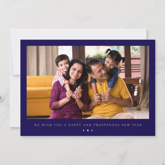 Gelukkig Diwali Rangoli-patroon Donkerblauw Feestdagenkaart (Achterkant)