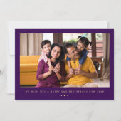 Gelukkig Diwali Rangoli Patroon Paars Feestdagenkaart (Achterkant)