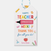 Gelukkig docenten-waarderingsweek geschenklabels cadeaulabel (Voorkant)