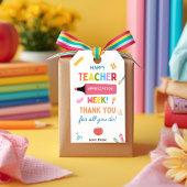 Gelukkig docenten-waarderingsweek geschenklabels cadeaulabel