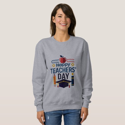 Gelukkig docentendag sweatshirt (Voorkant volledig)