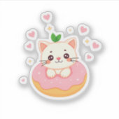 Gelukkig Donut Kitty Sticker (Voorkant)