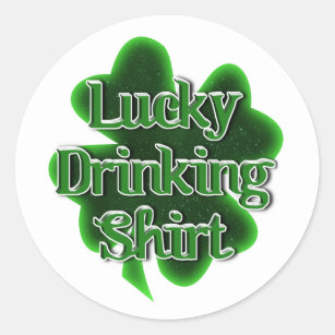Gelukkig Drink Shirt St. Patrick's Day Ronde Sticker