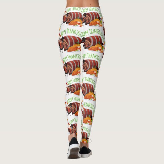 gelukkig drink turkije dankzij thanksgiving leggings (Achterkant)