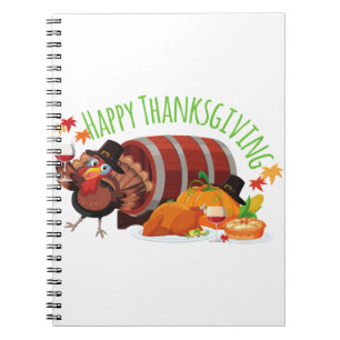 gelukkig drink turkije dankzij thanksgiving notitieboek