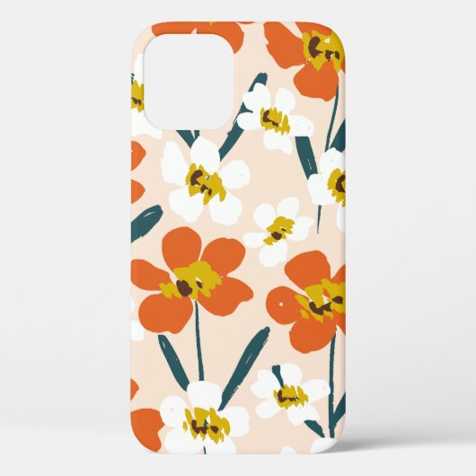 Gelukkig droog geverfd bloei naadloos  patroon. Case-Mate iPhone case (Achterkant)