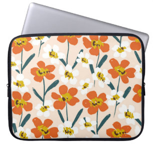 Gelukkig droog geverfd bloei naadloos patroon. laptop sleeve
