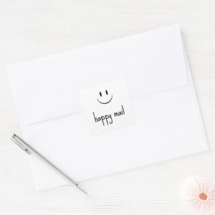 Gelukkig E-mail Gezicht Glimlach Vierkante Sticker