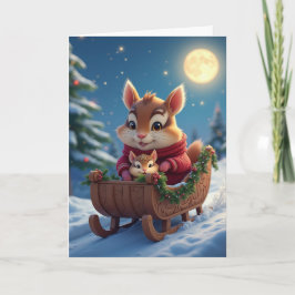 Gelukkig eekhoorn kerstfeest bedankkaart