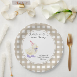 Gelukkig Eendje Baby Shower Papieren Bordje