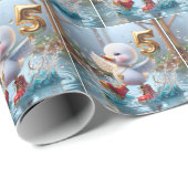 Gelukkig eendje met #5 ballon cadeaupapier (Rol Hoek)
