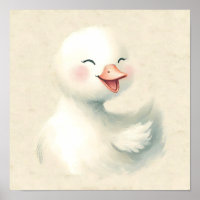 Gelukkig Eendje Nursery Muur Kunst Baby Dierenprin