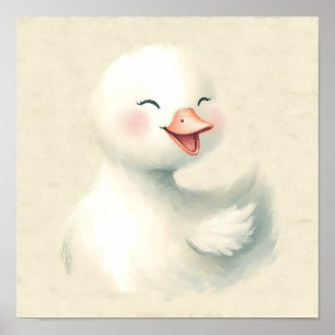 Gelukkig Eendje Nursery Muur Kunst Baby Dierenprin Poster