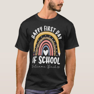 Gelukkig eerdaagse schoolregenboog Welkom terug na T-shirt
