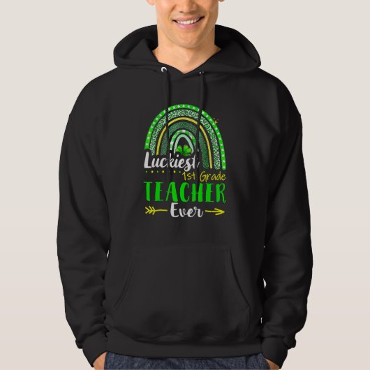 Gelukkig eerste graad leraar Oog St Patrick's Day  Hoodie (Voorkant)