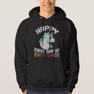 Gelukkig Eerste Klas Eenhoorn Eerste Schooldag Cad Hoodie