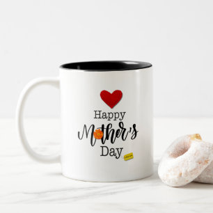 Gelukkig eerste Moederdag eenvoudig ontwerp Tweekleurige Koffiemok