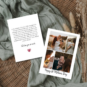 Gelukkig eerste Moederdag fotocollagekaart voor ma Feestdagenkaart