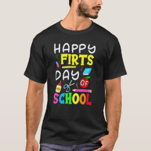Gelukkig eerste schooldag kleding voor leraar stud t-shirt