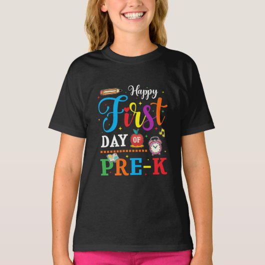 Gelukkig eerste schooldag T-shirt (Voorkant)