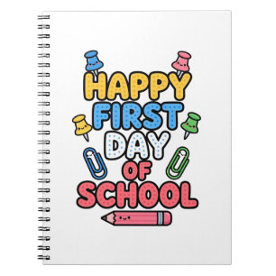 Gelukkig eerste schooldag T-shirt Notitieboek