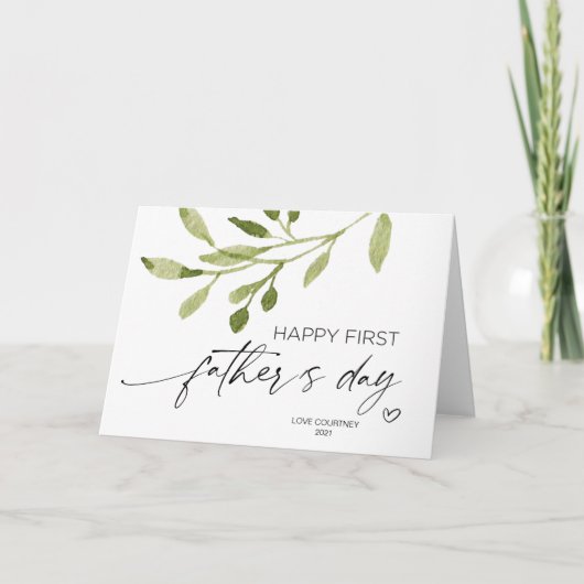 Gelukkig eerste Vaderdag cadeau aan man van baby Kaart (Voorkant)