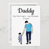 Gelukkig eerste Vaderdag Kaart Zoet en Hartelijk (Voorkant / Achterkant)