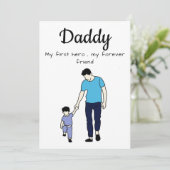 Gelukkig eerste Vaderdag Kaart Zoet en Hartelijk (Staand voorkant)