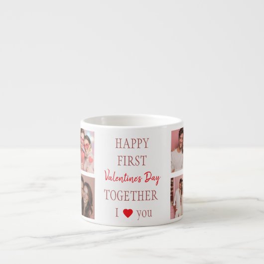 Gelukkig eerste Valentijnsdag samen espresso mok (Voorkant)