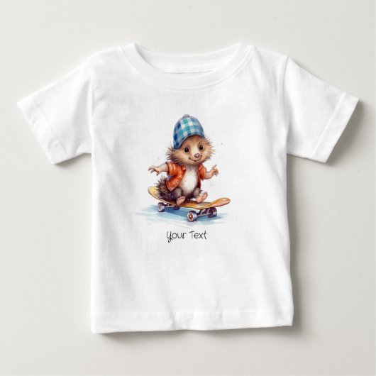 Gelukkig Egeltje Watercolor Baby T-shirt (Voorkant)