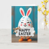 Gelukkig Ei Konijn Bericht Kaart (Gele Bloem)