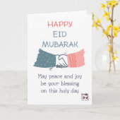 Gelukkig Eid - Handdruk Kaart (Gele Bloem)
